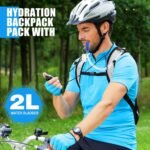 2 Pack Hydration Backpack Pack with 2l Water Bladder, Hydration Water Backpack with Hydration Bladder Hiking Running Cycling Biking Water Backpack for Men and Women (Blue, White) - Image 3