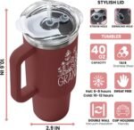 Grandma Gifts - Gifts for Grandma from Grandkids, Granddaughter, Grandson, Grandchildren - Birthday, Mothers Day, Christmas, First Time Gift Ideas for Grandmother - 40 Oz Red Tumbler - Image 4