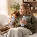 Small Insulated Water Bottle with Push-Button Lid – 12.8oz/380ml Small Flask, Leakproof Mini Water Bottle for Coffee, Milk, Travel, School & Office Use(Grey) - Image 7