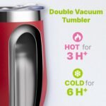 Kids Tumbler 12 oz Stainless Steel Double Wall Vacuum Insulated Tumbler Cup with Straw-Reusable Metal Travel Cup with Lids, Leak Proof and BPA Free (Canyon Red) - Image 3