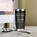 Funny Brother Tumbler from Sister, Christmas Father's Day Thanksgiving Gifts Drinking Cup for Brother from Sister, Vacuum Insulated Stainless Steel Travel Tumbler 20oz - Image 3