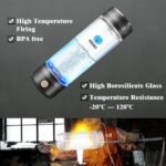 Hydrogen Water Bottle Maker Machine Hydrogen Water Generator Ionizer with SPE and PEM Technology (Dull Black) - Image 5