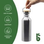 Bambaw Water Bottle Lid Replacement Does not fit all Bottles, Stainless Steel Wide Mouth Lid, Screw Top Water Bottle Cap, BPA Free - Image 3