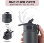 25 Oz Stainless Steel Water Bottle with Carry Handle Lid – Vacuum Insulated, Leak-Proof, Dishwasher Safe Sports Bottle – Keeps Drinks Hot Up to 12H & Cold up to 24H - Image 3