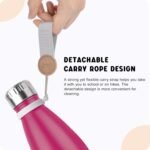9 oz Water Bottle for Kids Stainless Steel Vacuum Insulated Flask Cola Shape Leak Proof Sports Water Bottle (Fuchsia Red) - Image 4