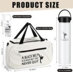 Layhit 3 Pcs Valentines Karate Gifts for Boys Taekwondo Karate Bag Martial Arts Duffel Bag 24 oz Stainless Steel Water Bottle Keychain for Kids Adults Taekwondo Lover Gifts - Image 3