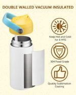 OFFNOVA 12oz Kids Sublimation Tumbler, 8 Pack Stainless Steel Sippy Cup Blank, Vacuum Insulated Water Bottle with Leak-Proof Straw Lid - Image 3