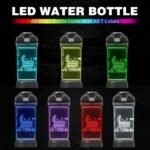 YuanDian Light Up Kids Water Bottle with 3D Train Design- 14 OZ Tritan BPA Free - Cool Drinking Cups Gift for School Kindergarten Boys and Girls Christmas Holiday - Image 3