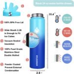 SENDESTAR Stainless Steel Wide Mouth Water Bottle 24oz Double Wall Vacuum Insulated Leak Proof Bottle with New Flex Straw Lid & Spout Lid XIN-MC-0750-1 - Image 5