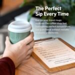 NOVA CERAMICS Travel Mug – Travel Coffee Tumbler – On the Go Coffee Mug – Microwave & Dishwasher Safe Green CoffeeTumbler - Gifts for Women Men Him Her – 12oz – Emerald - Image 4