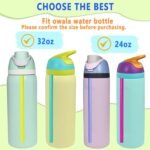 8pcs Replacement Straws for Owala FreeSip 24oz 32oz Bottle, Reusable Plastic Straws with Cleaning Cleaner Brush for Insulated Stainless Steel Water Bottle Tumbler Accessories(8 Color) - Image 3