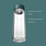 Glass Water Bottle 20oz - Non-insulated | Borosilicate Glass | Dishwasher Safe | No Plastic Touches Contents | A pure drinking experience - Teal Green - Image 4