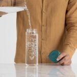 Glass Water Bottle 20oz - Non-insulated | Borosilicate Glass | Dishwasher Safe | No Plastic Touches Contents | A pure drinking experience - Teal Green - Image 5