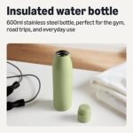 Amazon Basics Insulated Stainless Steel Water Bottle, 20 oz., BPA-Free, Olive - Image 3