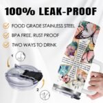 Christian Gifts for Women, 40 oz Christian Tumbler with Handle, Christian Birthday Gifts for Women, Religious Gift for Flower Butterfly Lords Prayer Cross Christian Cup - Image 5