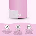 SASEUM Kids Sport Water Bottle 12oz Stainless Steel Double Wall Vacuum Thermal Mug with Leak Proof Spout Lids, Wide Mouth Metal Insulated Water Jug for Gym and Travel（Pink） - Image 6