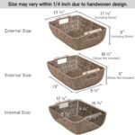 StorageWorks Hand-Woven Jumbo Storage Baskets with Wooden Handles, Seagrass Wicker Baskets for Organizing, 2-Pack - Image 3