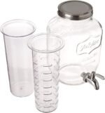 2 Gallon Glass Beverage Dispenser with Ice and Fruit Infusers, Stainless Steel Spigot and Metal Lid, Wide Mouth Mason Jar Drink Dispenser, for Iced Tea, Kombucha Brewing and more - Image 3