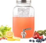 2 Gallon Glass Beverage Dispenser with Ice and Fruit Infusers, Stainless Steel Spigot and Metal Lid, Wide Mouth Mason Jar Drink Dispenser, for Iced Tea, Kombucha Brewing and more - Image 5