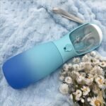 2-in-1 Dog Water Bottle Portable, Food Grade Travel Dog Bowls with Food Container, 19Oz Dog Water Bowl Dispenser, Hiking Essentials, Puppy Stuff Dogs Accessories Girl Boy (Blue) - Image 3
