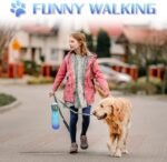 2-in-1 Dog Water Bottle Portable, Food Grade Travel Dog Bowls with Food Container, 19Oz Dog Water Bowl Dispenser, Hiking Essentials, Puppy Stuff Dogs Accessories Girl Boy (Blue) - Image 4