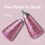 OBALL Titanium Small water bottle, No Flavor Trans Insulated Bottle with 2 Lid, Lightweight Water Bottle for Travel, Outdoor, Office,Gifts for Women Easy Carry (12 oz, Pink) - Image 5