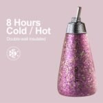 OBALL Titanium Small water bottle, No Flavor Trans Insulated Bottle with 2 Lid, Lightweight Water Bottle for Travel, Outdoor, Office,Gifts for Women Easy Carry (12 oz, Pink) - Image 8