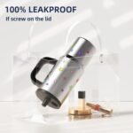 24 oz Tumbler with Lid and Straw, Stainless Steel Travel Coffee Mug with Handle, Resuable Insulated Water Bottle, Portable Ice Coffee Cup for Women, Star - Image 3