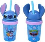 Stitch Travel Cup Set - Lilo & Stitch 13oz Drinking Cup Bundle of 2 BPA-Free Bottles with Lid & Straw & Stickers | Disney Toddler School Supplies - Image 3