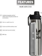 adidas Originals 600 ML (20 oz) Metal Water Bottle, Hot/Cold Double-Walled Insulated 18/8 Stainless Steel - Image 3