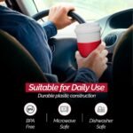 Copco Insulated Travel Mug, Coffee Cup with Lid, 16oz Tumbler, Double Wall To-Go Cup, for Travel, Office, School, Camping, BPA-Free Reusable Plastic, Acadia, Cherry Red - Image 4