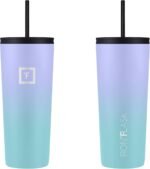 IRON °FLASK Classic Tumbler - Vacuum Insulated Stainless Steel Water Bottle, Double Walled, Drinking Cup, Insulated Travel Mug (Cotton Candy, 24 oz Solid Lid) - Image 4