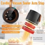 4 IN 1 Mason Jar Vacuum Sealer Kit,Electric Mason Jar Vacuum Sealer,Wide Mouth and Regular Lid, Lid Opener,Wine Stopper Included,for Canning Sealing Preserving Jars,Pickling,Jams Food Storage - Image 4