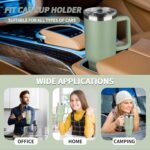 40 oz Tumbler with Handle, Insulated Tumbler with Lid and Straw, Reusable Stainless Steel Vacuum Insulated Cup, 100% Leak Proof Thermal Travel Coffee Mug Cup for Cold and Hot (Green Tea) - Image 7