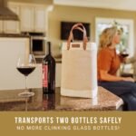 LEGACY - a Picnic Time brand - Pinot Jute 2 Bottle Insulated Wine Bag - Wine Tote Bag - Wine Gift Bag, (Beige) - Image 3