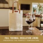 LEGACY - a Picnic Time brand - Pinot Jute 2 Bottle Insulated Wine Bag - Wine Tote Bag - Wine Gift Bag, (Beige) - Image 4
