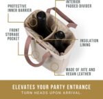LEGACY - a Picnic Time brand - Pinot Jute 2 Bottle Insulated Wine Bag - Wine Tote Bag - Wine Gift Bag, (Beige) - Image 5