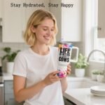 40oz Cow Tumbler with Handle and Straw, Stainless Steel Insulated Cup with Lid and Straw, Travel Coffee Mug Water Bottle, Birthday Mothers Day Gifts for Women Men Animal Lovers - Image 4