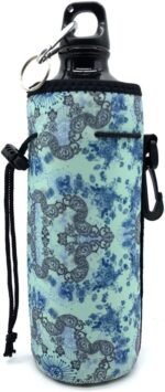 Water Bottle Carrier,Insulated Neoprene Water Gym Travel bottle Holder Bag Protector Sleeve Case Pouch Cover 0.6L or 0.75L, Great for Stainless Steel Bottles (Blue) - Image 4