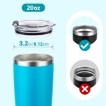 20 oz Tumbler Lid, Replacement Lids Compatible for YETI 16/20/25 oz Tumbler, 24 oz Mug and 10 oz Lowball 2.0 Rambler, 2 Pack Travel Spill Proof Cup Lids Covers - Image 4