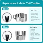 20 oz Tumbler Lid, Replacement Lids Compatible for YETI 16/20/25 oz Tumbler, 24 oz Mug and 10 oz Lowball 2.0 Rambler, 2 Pack Travel Spill Proof Cup Lids Covers - Image 5