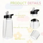 12 Pack Clear Water Bottle with Straw Lid Handle, 14oz Reusable Blank Water Bottles Bulk, Wide Mouth, Leak Proof, Lightweight for Sports Travel Cycling Camping, Plastic, DIY Gift - Image 5