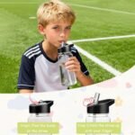 12 Pack Clear Water Bottle with Straw Lid Handle, 14oz Reusable Blank Water Bottles Bulk, Wide Mouth, Leak Proof, Lightweight for Sports Travel Cycling Camping, Plastic, DIY Gift - Image 6