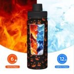 18oz Scary Pumpkin Face Sports Water Kettle with Handle, Double Wall Vacuum Insulated Hot and Cold Black Tumbler, Halloween Print Water Bottle for Gym Outdoor - Image 7