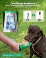Stainless Steel Dog Water Bottle - 27 oz Portable Travel Dog Bottle & Bowl, Leak Proof Stainless Steel Metal Pet Water Bowl Dispenser for Camping, Hiking, Traveling, Walking (27oz, Green) - Image 4
