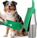 Stainless Steel Dog Water Bottle - 27 oz Portable Travel Dog Bottle & Bowl, Leak Proof Stainless Steel Metal Pet Water Bowl Dispenser for Camping, Hiking, Traveling, Walking (27oz, Green) - Image 6