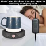 Coffee Mug Warmer for Desk, Electric Candle Warmer with Auto Shut Off, 2-4-8 Hour Timed Smart Cup Warmer for Heating Coffee, Beverage, Milk, Tea and Hot Chocolate(No Cup-Black) - Image 3
