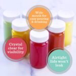 Juice Shot Bottles Set - Wide Mouth for Juicing, Beverage Storage, Liquids, 2 oz, Clear Small Glass Bottles with White Caps, Reusable, Leak Proof, Jars (16 pack) - Image 5