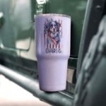 All American Australian Shepherd Dog Dad Patriotic 4th of July US Flag Insulated Tumbler Gift Custom Name Tumbler Insulated 30oz With Lid Gift - Image 5
