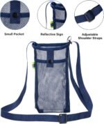 2 Pack Portable Water Bottle Bag with Adjustable Shoulder Strap - Foldable Lightweight Beach Water Bottle Sling Bag for Sports Gym Hiking Camping Walking - Image 3
